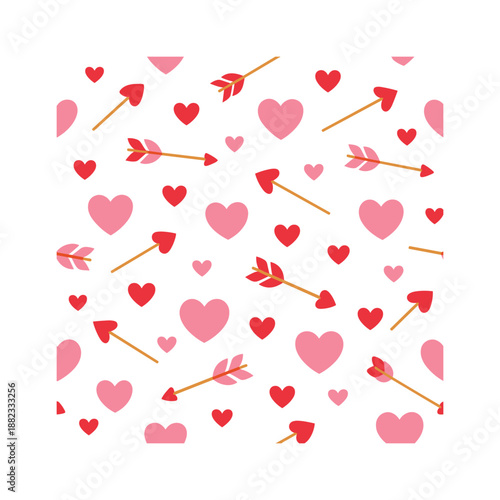Valentine's day flat icon set. featuring heart, arrow, love, romance, affection, cupid, and passion symbols