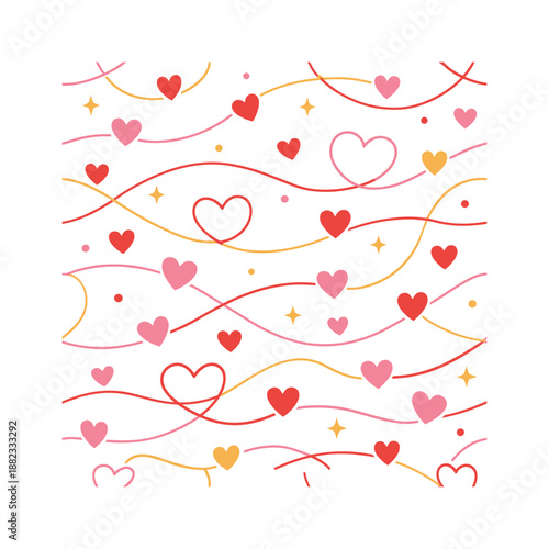 Valentine's day linear icon set. featuring heart, love, romance, cupid, gift, roses, and champagne symbols