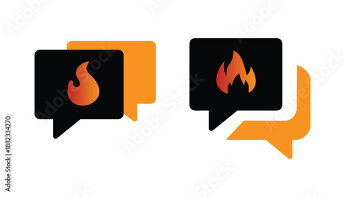 Hot trending topic in social media icon