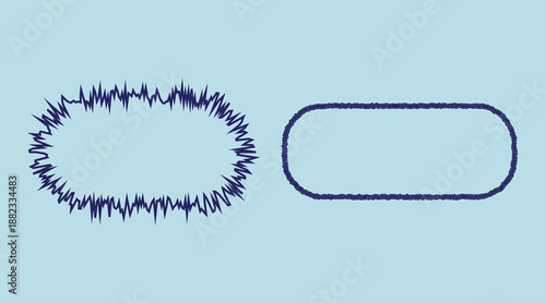 rectangle oval shape wavy edges rectangular form frilly borders empty box banner,vector design