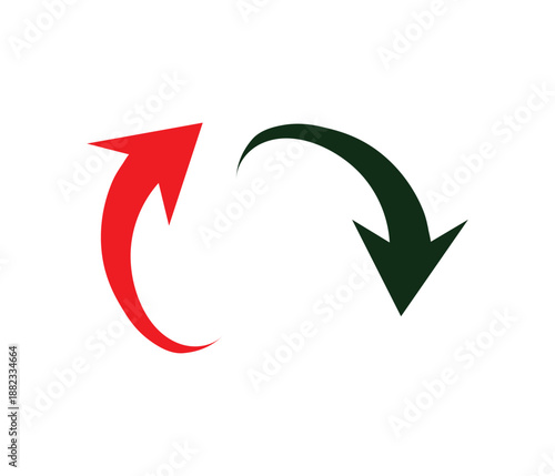 Up and down arrow sign clip art vector icon,  each arrow points in different directions, symbolizing navigation, movement, and direction in a bold, minimalist vector style.