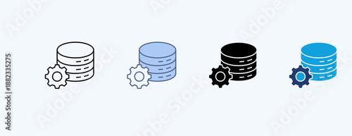 Database Multiple Icon Illustration Vector