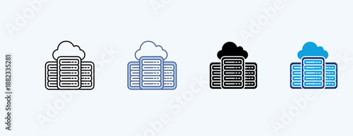 Data Center Multiple Icon Illustration Vector