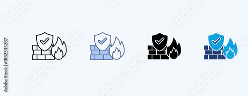 Firewall Multiple Icon Illustration Vector
