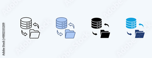 Data Storage Multiple Icon Illustration Vector
