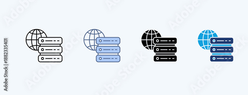 Web Server Multiple Icon Illustration Vector