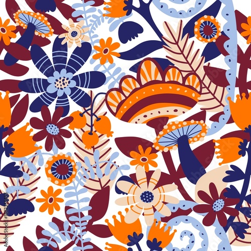 Spring seamless flowers pattern for wrapping paper and fabrics and kids clothes and spring party textiles and linens