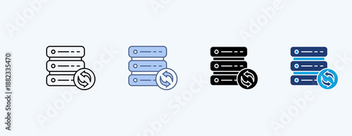 Backup Server Multiple Icon Illustration Vector