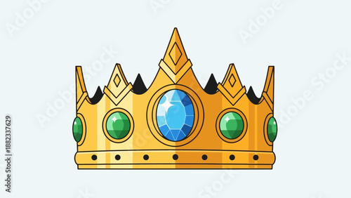 Golden Royal Crown Adorned with Precious Gemstones.