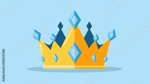 Golden Crown Adorned with Blue Jewels.