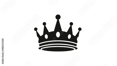 Elegant Black Crown Icon Symbolizing Royalty and Authority.