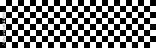A black and white, seamless checkerboard pattern is presented as a vector illustration.
