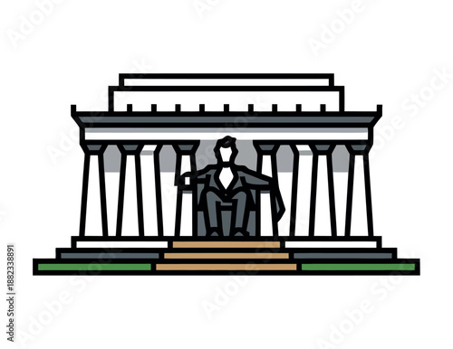 The Lincoln Memorial is a neoclassical monument in Washington, D.C., honoring the 16th U.S. President.