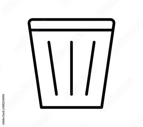 Simple Outline of a Trash Bin for Cleanliness and Waste Management Concepts
