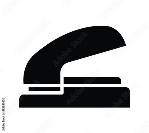 Black Stapler Icon Simple Design for Office and Stationery Use