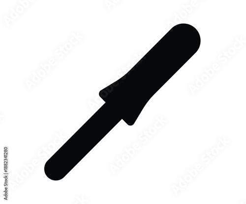 Simple Black Silhouette of Screwdriver on White Background for Design
