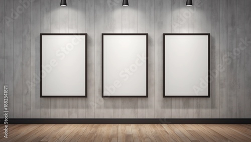 White canvas on the wall of the gallery