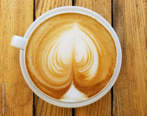 Cappuccino Coffee Cup with a Heart Froth Design