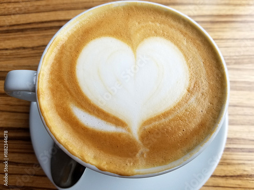 Cappuccino Coffee Cup with a Heart Froth Design