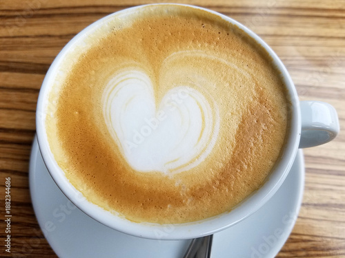 Cappuccino Coffee Cup with a Heart Froth Design