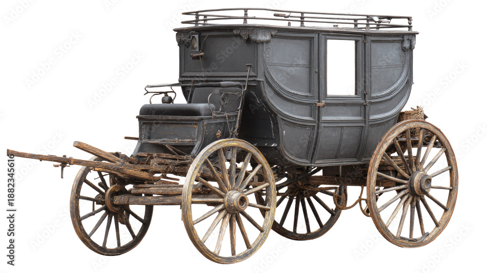 Fototapeta premium Antique Stagecoach Isolated