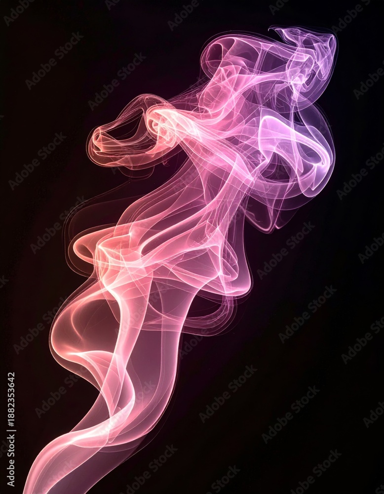 Obraz premium Abstract Pink and Purple Smoke Trails Against a Dark Background