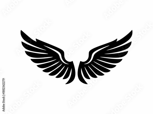 Black Eagle Wings Vector Icon Isolated on White Background