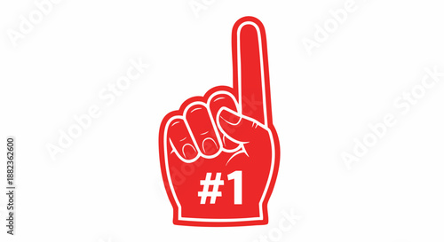Red Foam Finger with Number 1 Symbol for Sports Events and Celebrations.