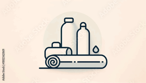 Set of hygiene and personal care products for travel.