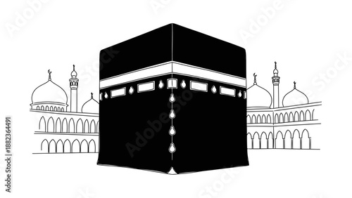 Kaaba in Mecca, a sacred Islamic site.