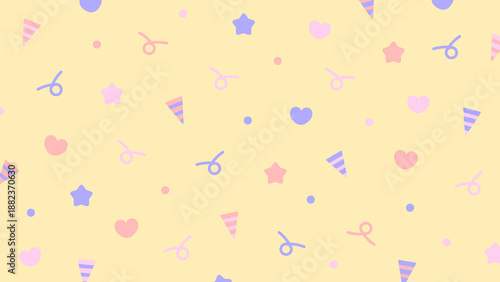 パーティ お祝い クラッカー 紙吹雪 かわいい VTuber 配信 サムネイル バナー デザイン 背景 イラスト