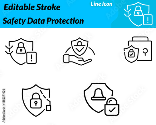 A modern vector character icon symbolizing data safety and protection. The design features a shield-shaped character with a lock or keyhole at the center. Representing secure data and privacy.