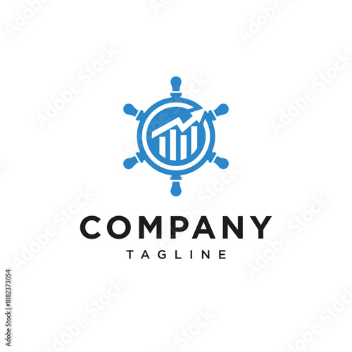 Ship Wheel Investment Logo Icon Vector