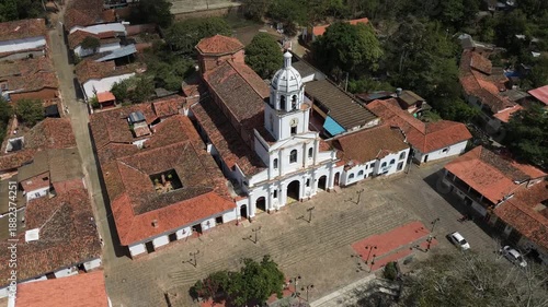 Aerial view of the church of Los Santos Santander