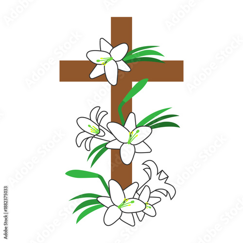 Easter eggs set. Christian symbols of holiday and resurrection. Spring seasonal religious tradition.