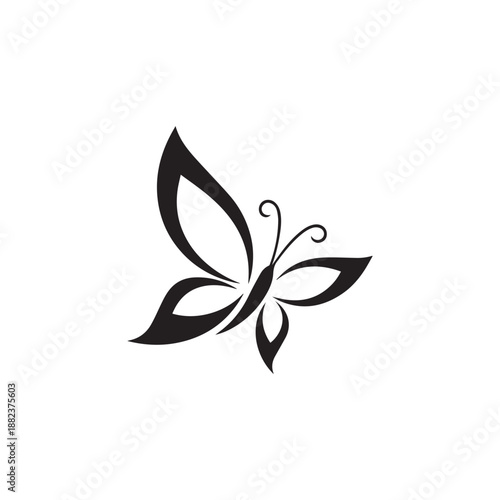 Black Silhouette Butterfly Graphic Design.