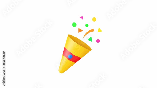Colorful Party Horn with Confetti.