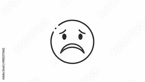 Sad face emoticon with frown.