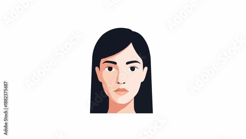 Woman Face Portrait Cartoon Illustration.