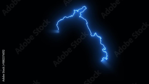 Punjab India State Glowing Map Effect Animation 4K Video