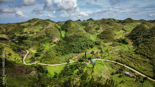 The view of the hills on Cebu Island in the Philippines