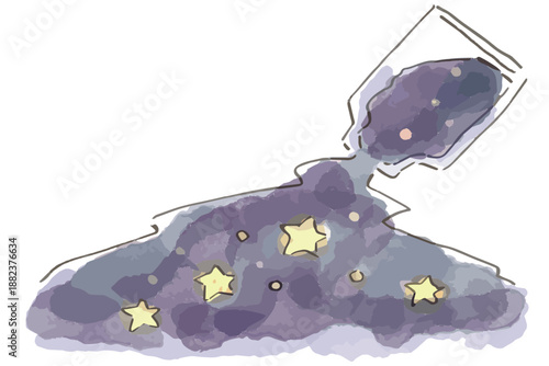 一日の終わりを包む やさしい水彩シリーズ｜瓶から出る夜空
Gentle Watercolor Series for Peaceful Moments | Night Sky Escaping from Bottle