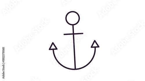 Animated Nautical Icon as Ship Symbol on White Background as symbol of Sea, Ship, Ocean