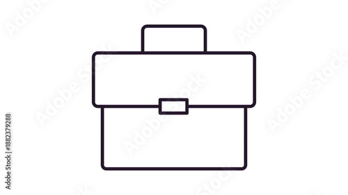 Briefcase Animated One Line Icon on White Background for Sites, Video, Filming