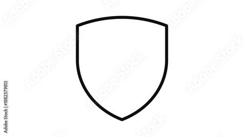 Shield Animated Sign on White Background for Sites, Video, Filming