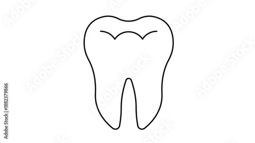 Tooth Animated Sign on White Background for Sites, Video, Filming