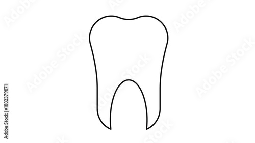 Tooth Animated Pictogram on White Background for Sites, Video, Filming