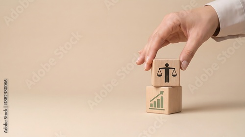 Wallpaper Mural Business growth and law concept with wooden blocks Torontodigital.ca