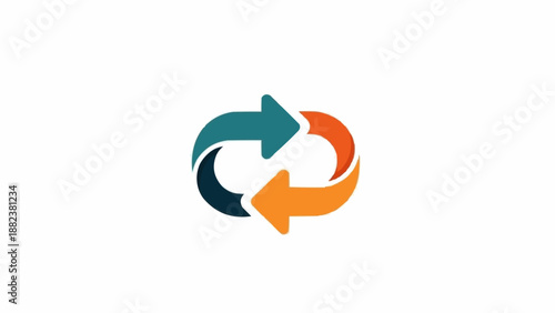 Arrows Turning Circle Symbol Logo.