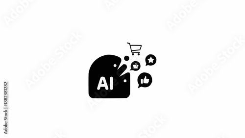 Artificial Intelligence Technology Icon Set.